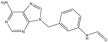 N-[3-[[6-アミノ-9H-プリン-9-イル]メチル]フェニル]ホルムアミド 化学構造式