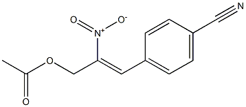 Acetic acid 2-nitro-3-[4-cyanophenyl]-2-propenyl ester Struktur