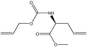 (2S)-2-(アリルオキシカルボニルアミノ)-4-ペンテン酸メチル 化学構造式