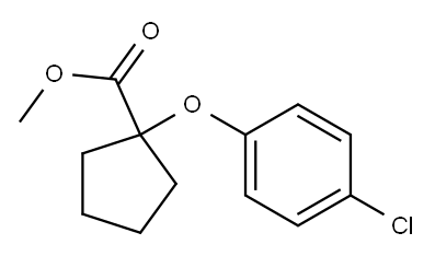 1-(p-Chlorophenoxy)-1-cyclopentanecarboxylic acid methyl ester,,结构式