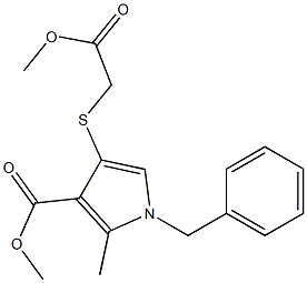  2-Methyl-4-[(methoxycarbonyl)methylthio]-1-benzyl-1H-pyrrole-3-carboxylic acid methyl ester