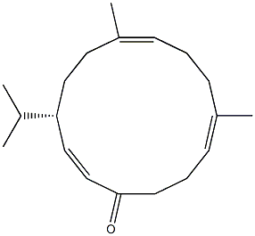 (2Z,4S,7E,11E)-4-Isopropyl-7,11-dimethyl-2,7,11-cyclotetradecatrien-1-one 结构式
