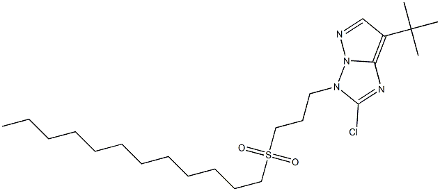 7-tert-Butyl-2-chloro-3-(3-dodecylsulfonylpropyl)-3H-pyrazolo[1,5-b][1,2,4]triazole,,结构式