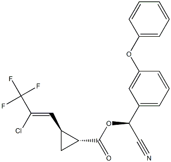 (1R,3R)-3-[(Z)-2-Chloro-3,3,3-trifluoro-1-propenyl]cyclopropanecarboxylic acid [(S)-cyano(3-phenoxyphenyl)methyl] ester Struktur