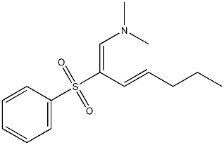 (1E,3E)-N,N-ジメチル-2-(フェニルスルホニル)-1,3-ヘプタジエン-1-アミン 化学構造式