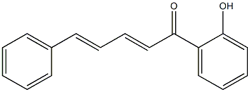 (2E)-1-(2-ヒドロキシフェニル)-5-フェニル-2,4-ペンタジエン-1-オン 化学構造式