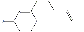 3-[(E)-4-ヘキセニル]-2-シクロヘキセン-1-オン 化学構造式