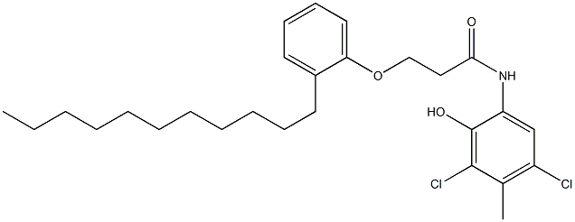 2-[3-(2-Undecylphenoxy)propanoylamino]-4,6-dichloro-5-methylphenol Struktur