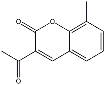 3-アセチル-8-メチル-2H-1-ベンゾピラン-2-オン 化学構造式