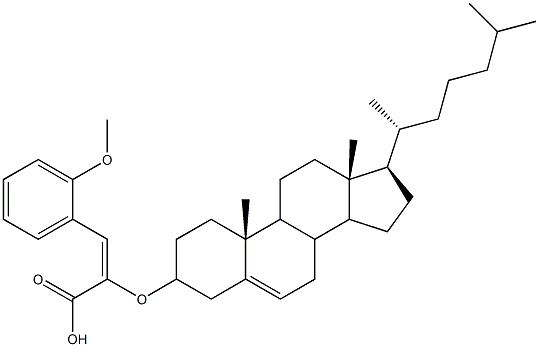 (E)-2-[(Cholest-5-en-3-yl)oxy]-3-(2-methoxyphenyl)propenoic acid Struktur