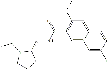 7-ヨード-3-メトキシ-N-[[(2S)-1-エチル-2-ピロリジニル]メチル]ナフタレン-2-カルボアミド 化学構造式