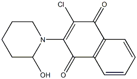 2-(2-ヒドロキシピペリジン-1-イル)-3-クロロ-1,4-ナフトキノン 化学構造式