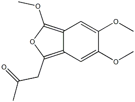 1-(2-オキソプロピル)-3,5,6-トリメトキシイソベンゾフラン 化学構造式
