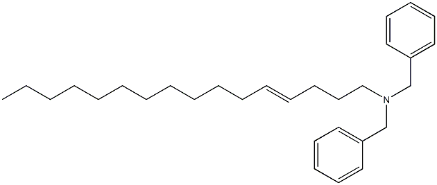 (4-ヘキサデセニル)ジベンジルアミン 化学構造式
