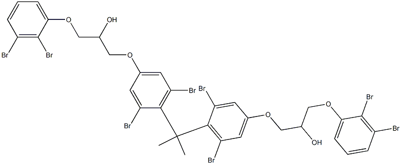 2,2-Bis[2,6-dibromo-4-[2-hydroxy-3-(2,3-dibromophenoxy)propyloxy]phenyl]propane Structure
