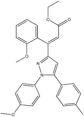 (E)-3-(2-Methoxyphenyl)-3-[[1-(4-methoxyphenyl)-5-(4-methylphenyl)-1H-pyrazol]-3-yl]propenoic acid ethyl ester