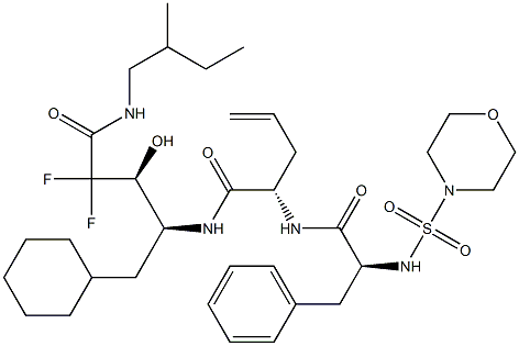 (4S)-4-[(S)-2-(N-Morpholinosulfonyl-L-phenylalanylamino)-4-pentenoylamino]-5-cyclohexyl-2,2-difluoro-3-hydroxy-N-[(S)-2-methylbutyl]pentanamide Structure