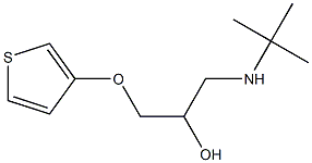 1-(tert-ブチルアミノ)-3-(3-チエニルオキシ)プロパン-2-オール 化学構造式