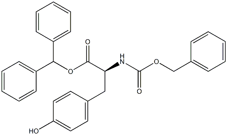(2S)-2-(Benzyloxycarbonylamino)-3-(4-hydroxyphenyl)propionic acid diphenylmethyl ester Struktur