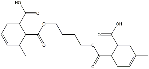 2-[4-(2-Carboxy-4-methyl-4-cyclohexenylcarbonyloxy)butoxycarbonyl]-3-methyl-4-cyclohexene-1-carboxylic acid 结构式