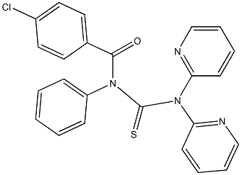 3,3-Di(2-pyridyl)-1-(4-chlorobenzoyl)-1-phenylthiourea 结构式