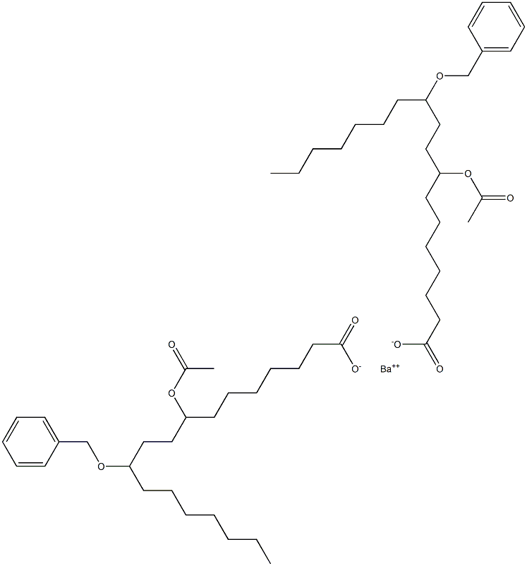 Bis(11-benzyloxy-8-acetyloxystearic acid)barium salt Structure