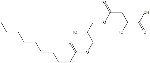 L-Malic acid hydrogen 4-(2-hydroxy-3-decanoyloxypropyl) ester Struktur