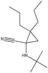 1-(tert-ブチルアミノ)-2,2-ジプロピルシクロプロパンカルボニトリル 化学構造式