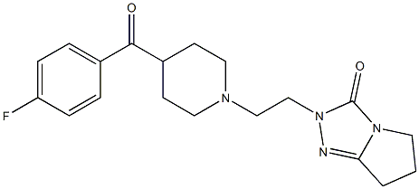 2-[2-[4-(4-フルオロベンゾイル)-1-ピペリジニル]エチル]-6,7-ジヒドロ-5H-ピロロ[2,1-c]-1,2,4-トリアゾール-3(2H)-オン 化学構造式