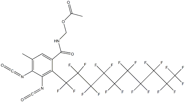 N-(Acetyloxymethyl)-2-(henicosafluorodecyl)-3,4-diisocyanato-5-methylbenzamide Struktur