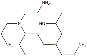 1-[N-(2-アミノエチル)-N-[3-[ビス(2-アミノエチル)アミノ]ペンチル]アミノ]-2-ブタノール 化学構造式