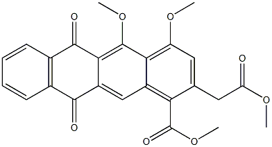 1,12-Dimethoxy-4-(methoxycarbonyl)-3-[(methoxycarbonyl)methyl]-6,11-naphthacenedione Struktur