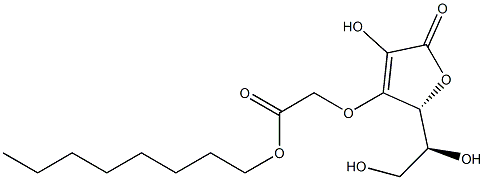 3-O-(オクチルオキシカルボニルメチル)-L-アスコルビン酸 化学構造式