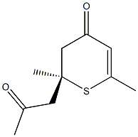 (S)-2,3-ジヒドロ-2,6-ジメチル-2-(2-オキソプロピル)-4H-チオピラン-4-オン 化学構造式