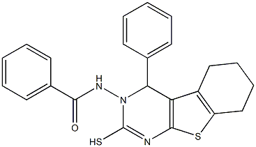 3,4,5,6,7,8-Hexahydro-3-(benzoylamino)-4-phenyl[1]benzothieno[2,3-d]pyrimidine-2-thiol 结构式