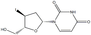 3'-Iodo-2',3'-dideoxyuridine,,结构式