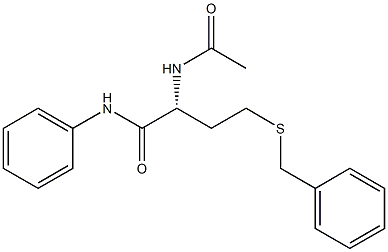 [R,(+)]-2-Acetylamino-4-(benzylthio)-N-phenylbutyramide Struktur