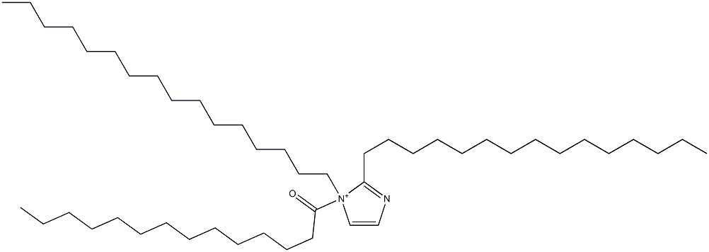 1-ヘキサデシル-1-テトラデカノイル-2-ペンタデシル-1H-イミダゾール-1-イウム 化学構造式