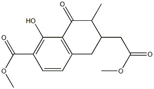  8-Hydroxy-7-(methoxycarbonyl)-2-methyl-1-oxo-1,2,3,4-tetrahydronaphthalene-3-acetic acid methyl ester