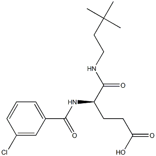(R)-4-(3-Chlorobenzoylamino)-5-oxo-5-(3,3-dimethylbutylamino)valeric acid Structure