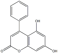 4-Phenyl-5,7-dihydroxycoumarin Structure