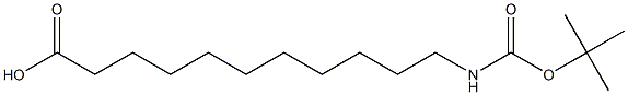 11-[[(1,1-ジメチルエチル)オキシ]カルボニル]アミノウンデカン酸 化学構造式