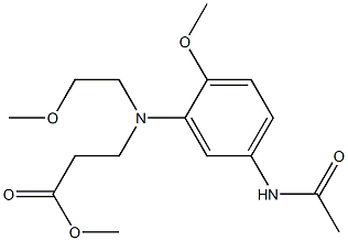 3-[N-(5-Acetylamino-2-methoxyphenyl)-N-(2-methoxyethyl)amino]propionic acid methyl ester Struktur