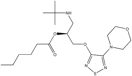 (S)-1-[(1,1-Dimethylethyl)amino]-3-[[4-(morpholin-4-yl)-1,2,5-thiadiazol-3-yl]oxy]-2-propanol hexanoate Structure