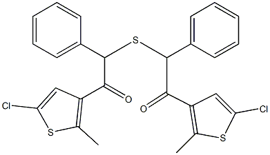 1-(5-CHLORO-2-METHYL-THIOPHEN-3-YL)-2-[2-(5-CHLORO-2-METHYL-THIOPHEN-3-YL)-2-OXO-1-PHENYL-ETHYLSULFANYL]-2-PHENYL-ETHANONE Struktur