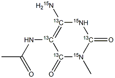 5-Acetylamino-6-amino-3-methyluracil-13C4,15N3 Structure