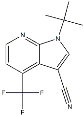 1-(tert-Butyl)-4-(trifluoromethyl)-1H-pyrrolo-[2,3-b]pyridine-3-carbonitrile Struktur