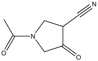 1-acetyl-4-oxopyrrolidine-3-carbonitrile Struktur