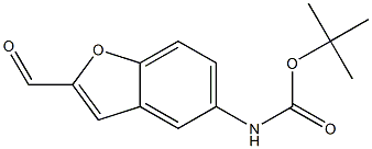 tert-butyl 2-formyl-1-benzofuran-5-ylcarbamate 结构式
