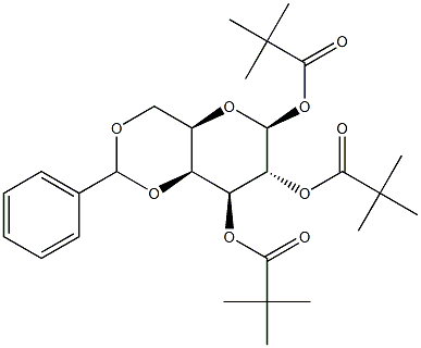 4,6-O-Benzylidene-1,2,3-tri-O-pivaloyl-b-D-galactopyranose Struktur